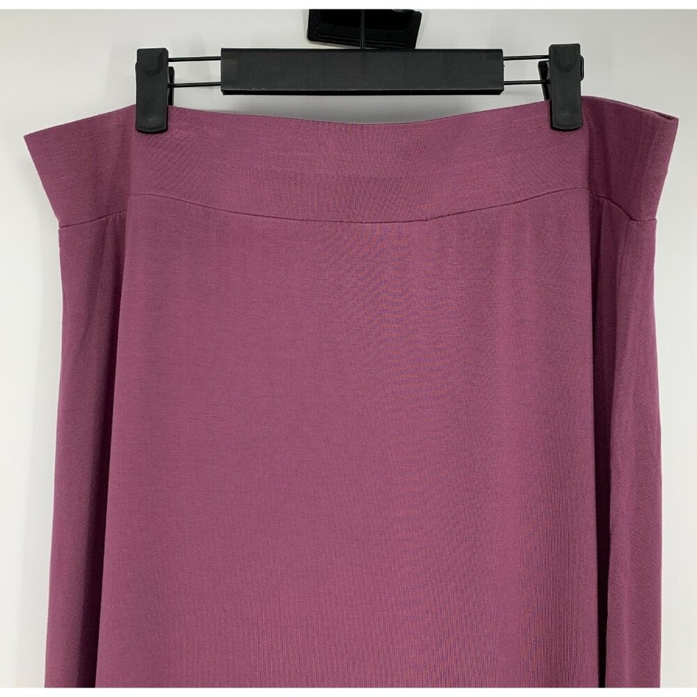 LOGO Layers Lori Goldstein Skirt Pull On Knit Stretch Raw Hem - Picture 2 of 9